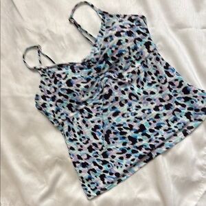 Decree Animal Print Bathing Suit Top Large